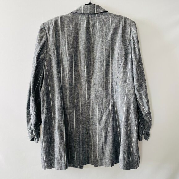 Lane Bryant Womens Gray Single Breasted Striped The Bryant Suit Blazer Size 20 - Picture 8 of 9